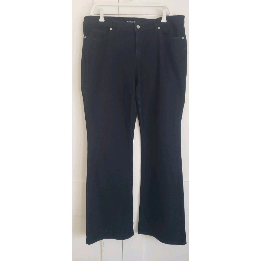 MICHAEL KORS WOMAN'S  HIGH RISE FLARED DARK RINSE 5-POCKET JEANS SZ 14